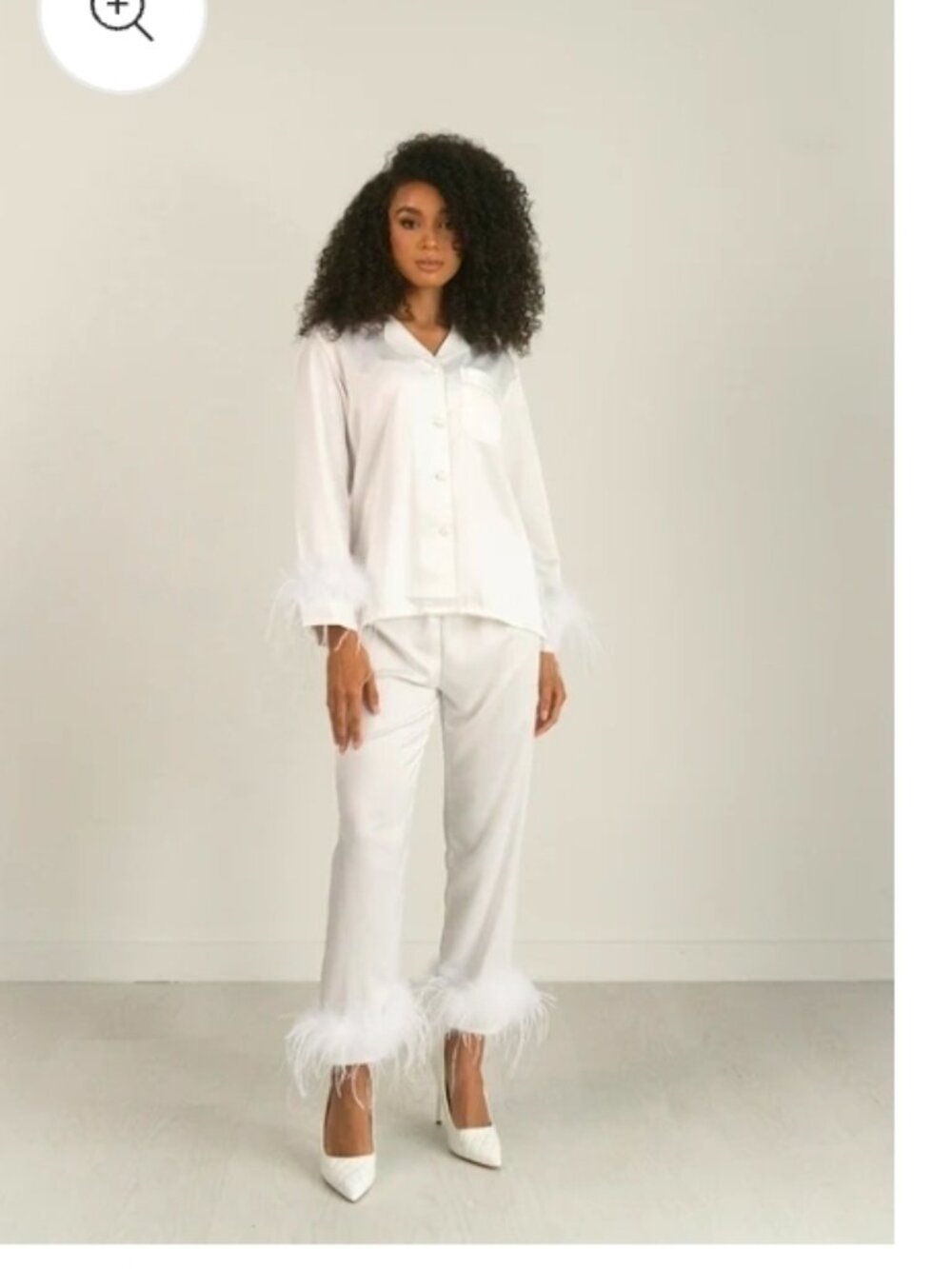 Bon Viviann white Feather Pajamas